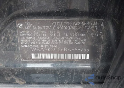 2011 BMW 328I xDrive z USA, uszkodzony, nr VIN WBAPK5C56BA659255